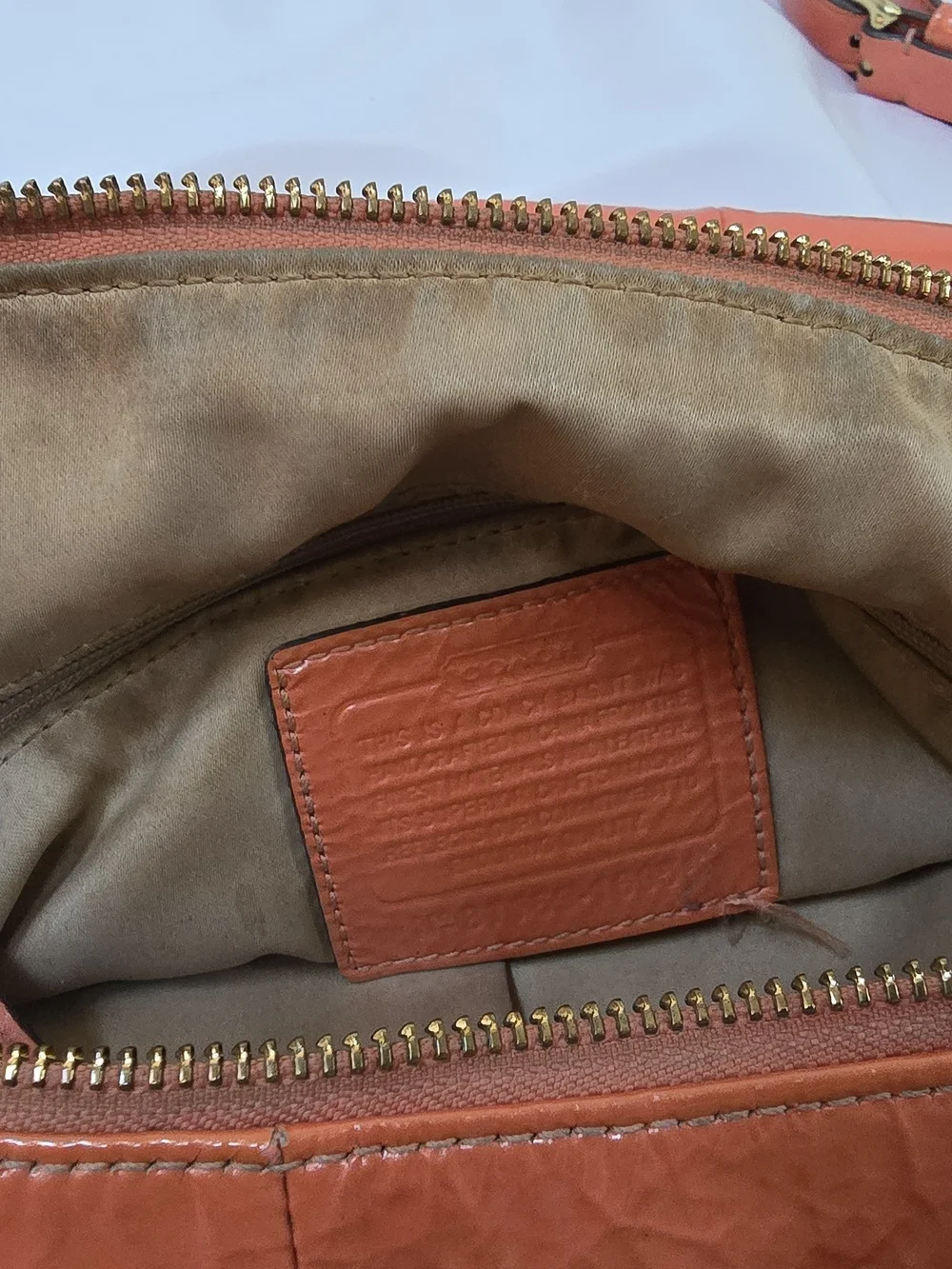 Coach Kristin 16948 Coral Patent Leather Convertible Hobo Bag
